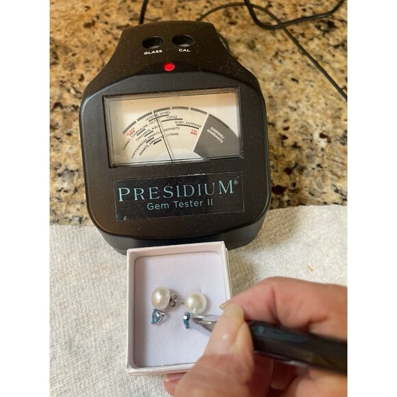 Sterling Silver 925 Pearl & Aquamarine Heart Earrings TIL China Romantic Jewelry - Picture 3 of 9